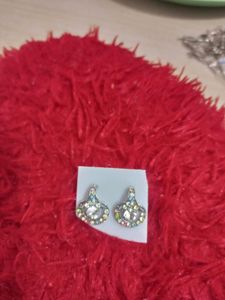 Rose Gold &amp; Silver Diamond Earrings