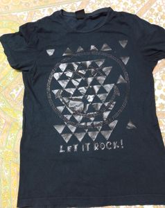 Smiley World Black Colour T Shirt