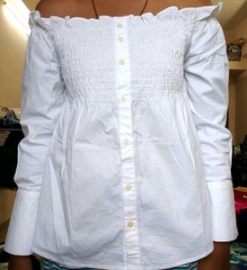 White Bardot Top