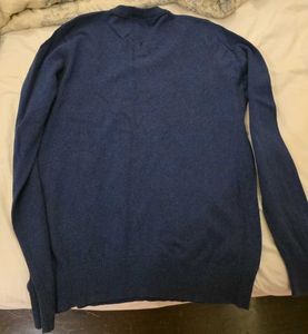 Men's Blue V-Neck Sweater