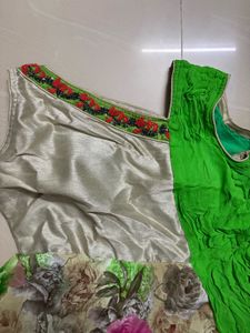 Floral Print Ethnic Gown