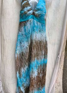 Boho Tie-Dye Maxi Dress with Sequins