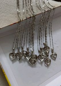 Heart Pendant With Chain Set 12pc