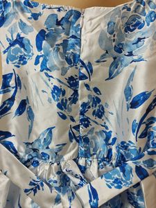 🇦🇺Imported Designer Blu Floral Hi-Low Dress
