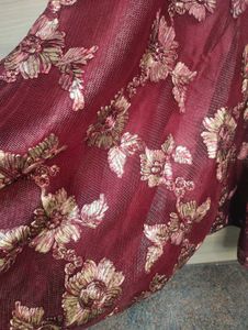 Elegant Maroon Floral Dress