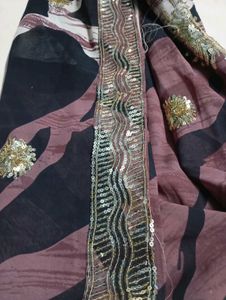 Sequence Border Georgette Saree