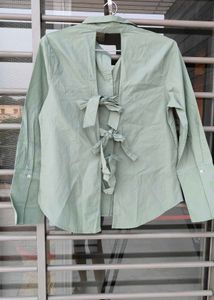 Light Green Collared Button-Up Shirt