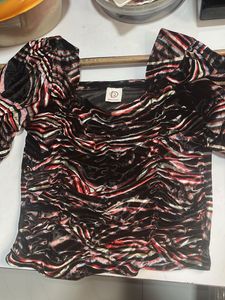 Stylish Velvet Print Blouse