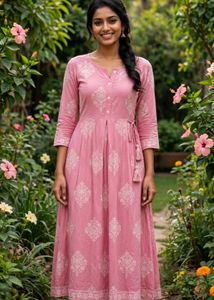 Beautiful Pink Embroidered Kurta
