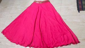 Elegant Pink Ethnic Skirt