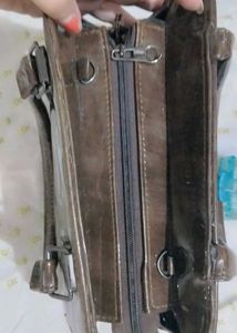 Stylish Brown Faux Leather Handbag