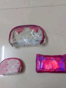 Cute Cat Face Pouch Set