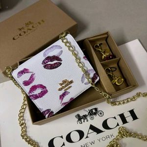 Coach Signature Wallet with Charms Set of 3 wd box