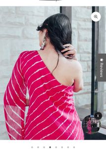 Pink Leheriya One shoulder Kurta Set
