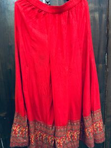 Red Kurta And Plazo Set For Women
