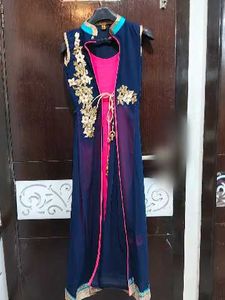 Elegant Blue &amp; Pink Kurta Set