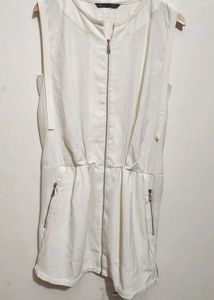 Off White Cut Sleeve Short Dress For 36 Bust