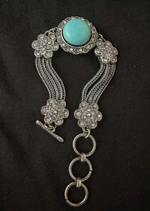 Turquoise Stone Silver Bracelet