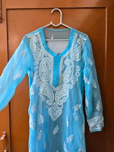 Beautiful Blue Chikankari Kurta