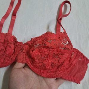 Sexy Red Lace Underwire Bra