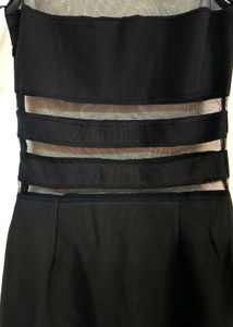 Chic Black Mesh Panel Dress
