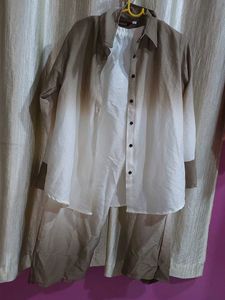 Naida Brown Kurta with White Bottom