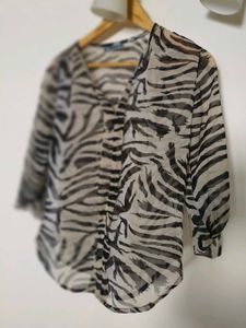 Sheer Zebra Print top