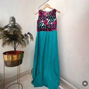 Geometric Print Maxi Dress