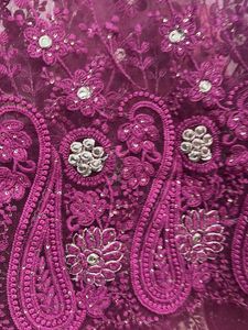Beautiful Purple Embroidered Fabric