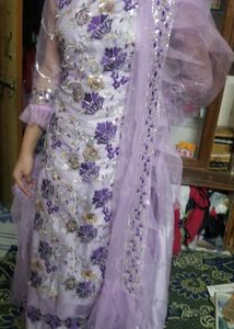 Lilac Embroidered Eid Dress Set