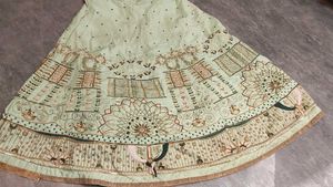 pista Green jardoshi hand work Embroidered Lehenga