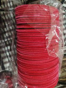 Vibrant Red Velvet Bangles