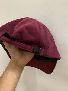 Maroon Suede Cap