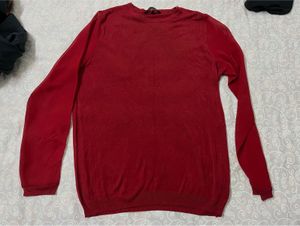 Red Long-net-Sleeve Sweater