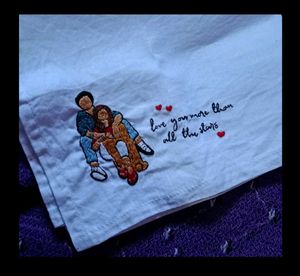 Embroidered Couple hanky