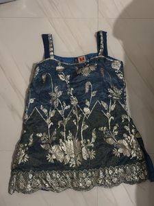 Beautiful Blue Embroidered Blouse