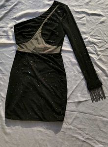rhinestone Sparkly one Shoulder dress