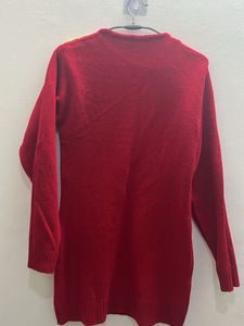 Bright Red Mid Length Pullover