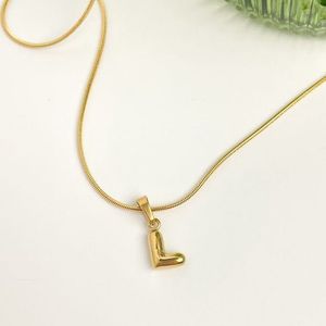 Gold 'L' Initial Layered Necklace