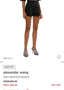Alexander Wang Black Pleated Shorts