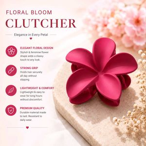 Matte Red Plumeria Flower Hair Claw