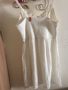 Boho Crochet &amp; White Cotton Dress