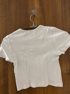 Cute Ribbed Cropped T-Shirt