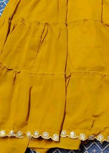 Yellow Embroidered frock sharara