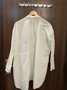 Zara White Pearl Button Oversized Shirt