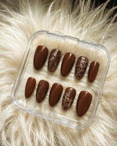 Brown French Tip Press-On Nails