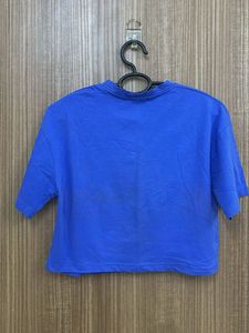 Blue DUMP HIM Crop Top
