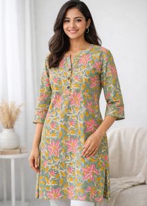 🌸 Shoppers Stop Floral Kurti –  New With Tag