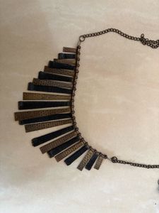 Unique Bronze & Black Statement Necklace