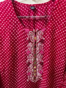 Elegant Red Printed Kurta